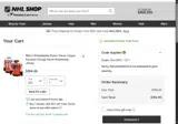 Philadelphia Flyers Shop coupon verification screenshot