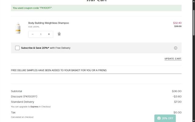 Philip Kingsley checkout page showing Philip Kingsley promo code box | Screenshot taken by SimplyCodes community member on Aug 30, 2025