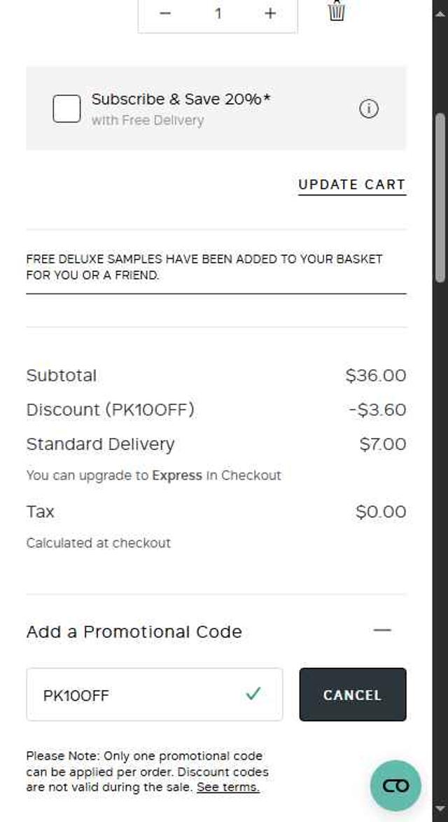 Philip Kingsley checkout page showing Philip Kingsley promo code box | Screenshot taken by SimplyCodes community member on Aug 18, 2025