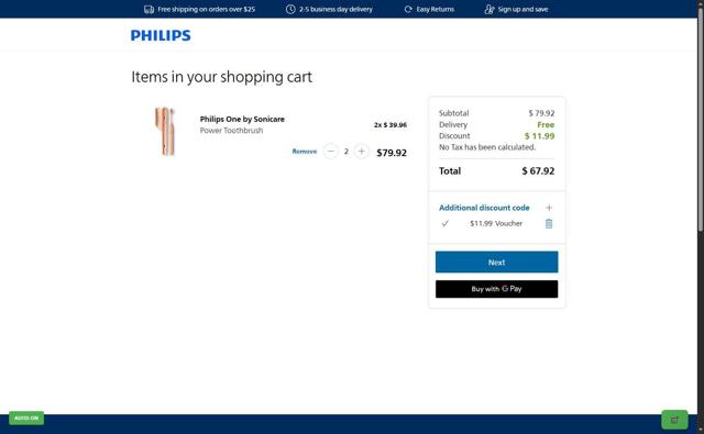Philips Avent checkout page showing Philips Avent promo code box | Screenshot taken by SimplyCodes community member on Sep 16, 2025