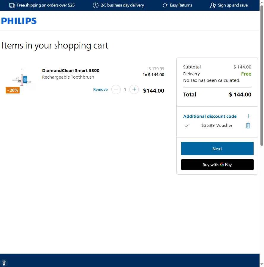 Philips Avent checkout page showing Philips Avent promo code box | Screenshot taken by SimplyCodes community member on Dec 2, 2025