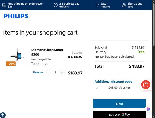Philips Avent checkout page showing Philips Avent promo code box | Screenshot taken by SimplyCodes community member on Aug 16, 2025