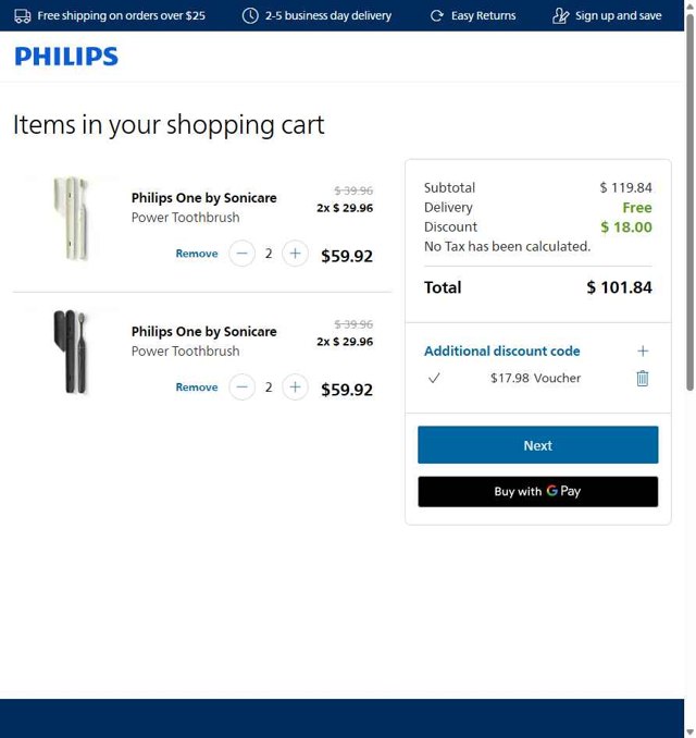 Philips Avent checkout page showing Philips Avent promo code box | Screenshot taken by SimplyCodes community member on Aug 25, 2025