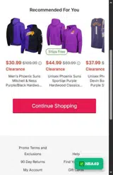 Phoenix Suns coupon verification screenshot