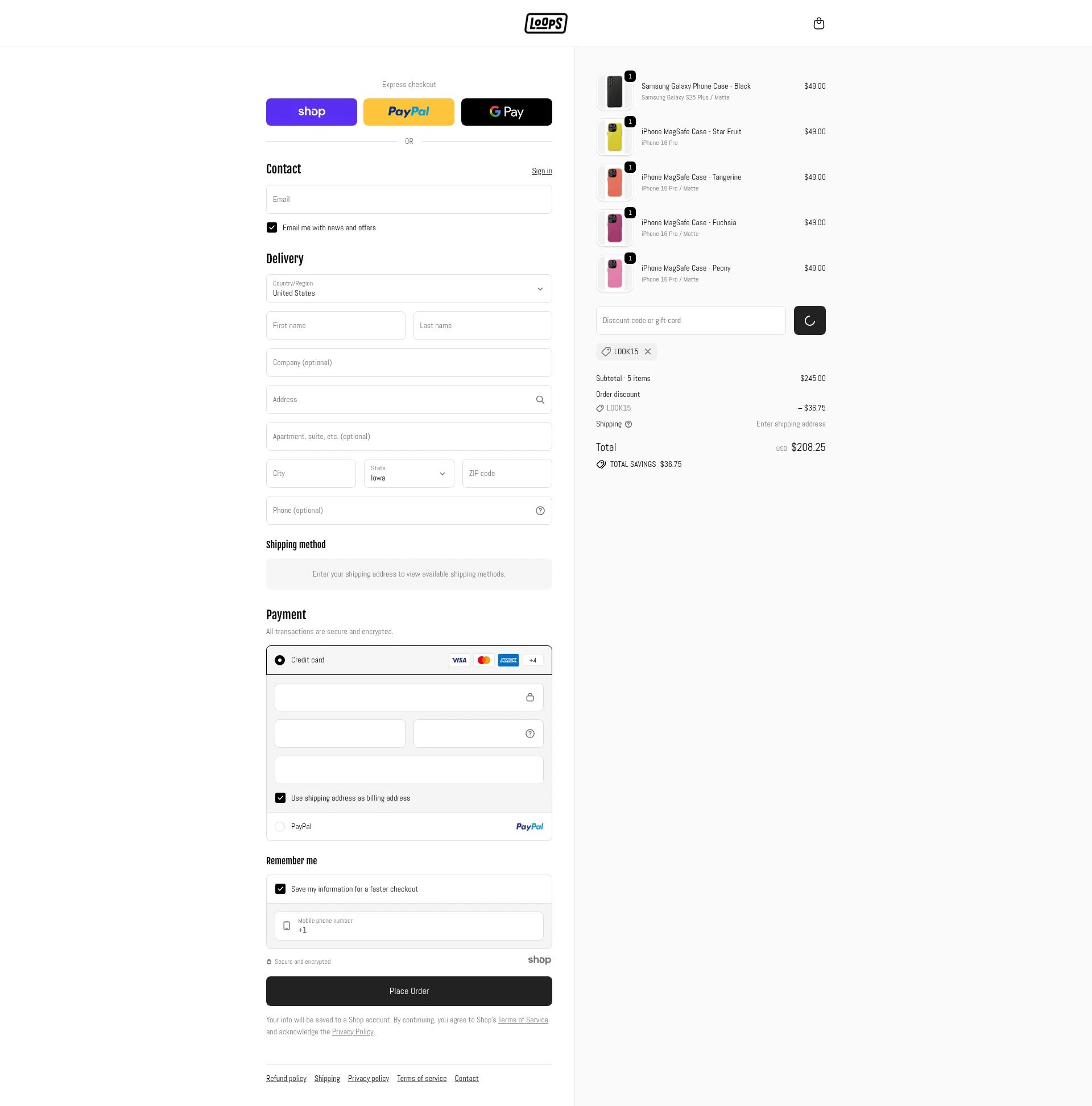 Phone Loops checkout page showing Phone Loops discount code box | Screenshot taken by SimplyCodes community member on Jan 3, 2026