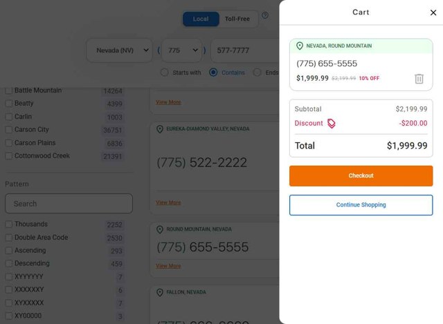 Phone Number Expert checkout page showing Phone Number Expert discount code box | Screenshot taken by SimplyCodes community member on Jul 8, 2025
