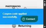 Photobacks.com coupon verification screenshot
