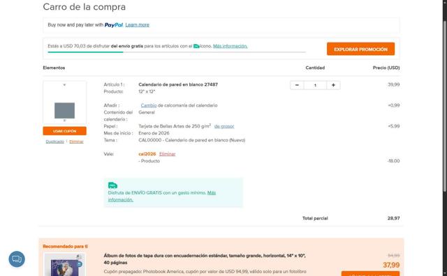 Photobook America checkout page showing Photobook America promo code box | Screenshot taken by SimplyCodes community member on Jul 25, 2025