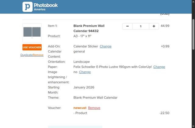 Photobook America checkout page showing Photobook America promo code box | Screenshot taken by SimplyCodes community member on Aug 13, 2025