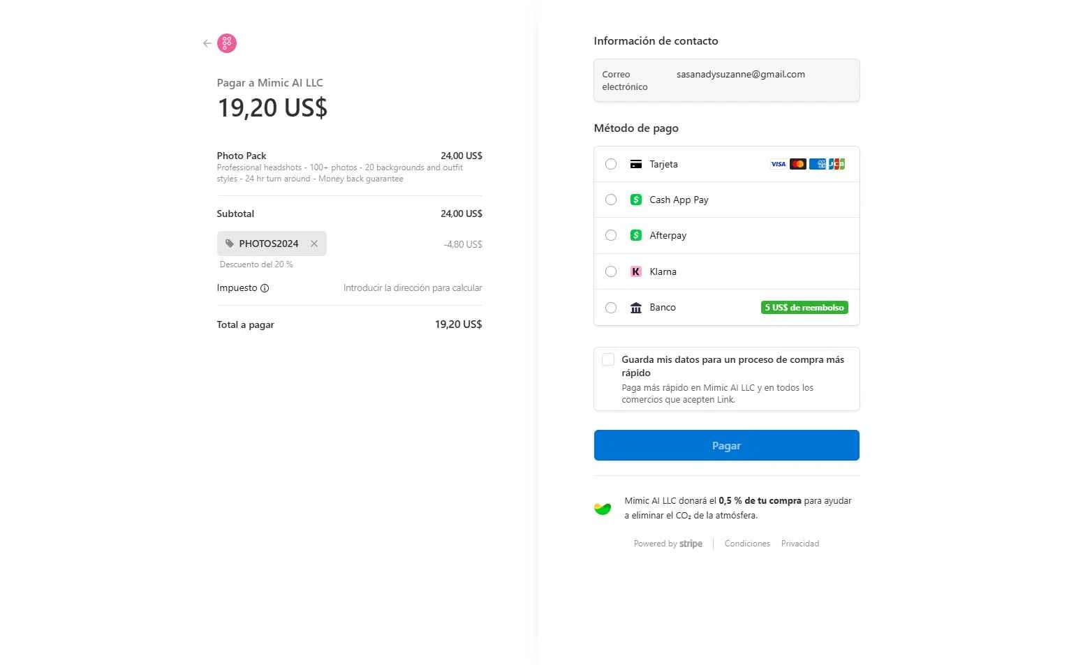 PhotoPacks.AI checkout page showing PhotoPacks.AI promo code box | Screenshot taken by SimplyCodes community member on Jul 17, 2025