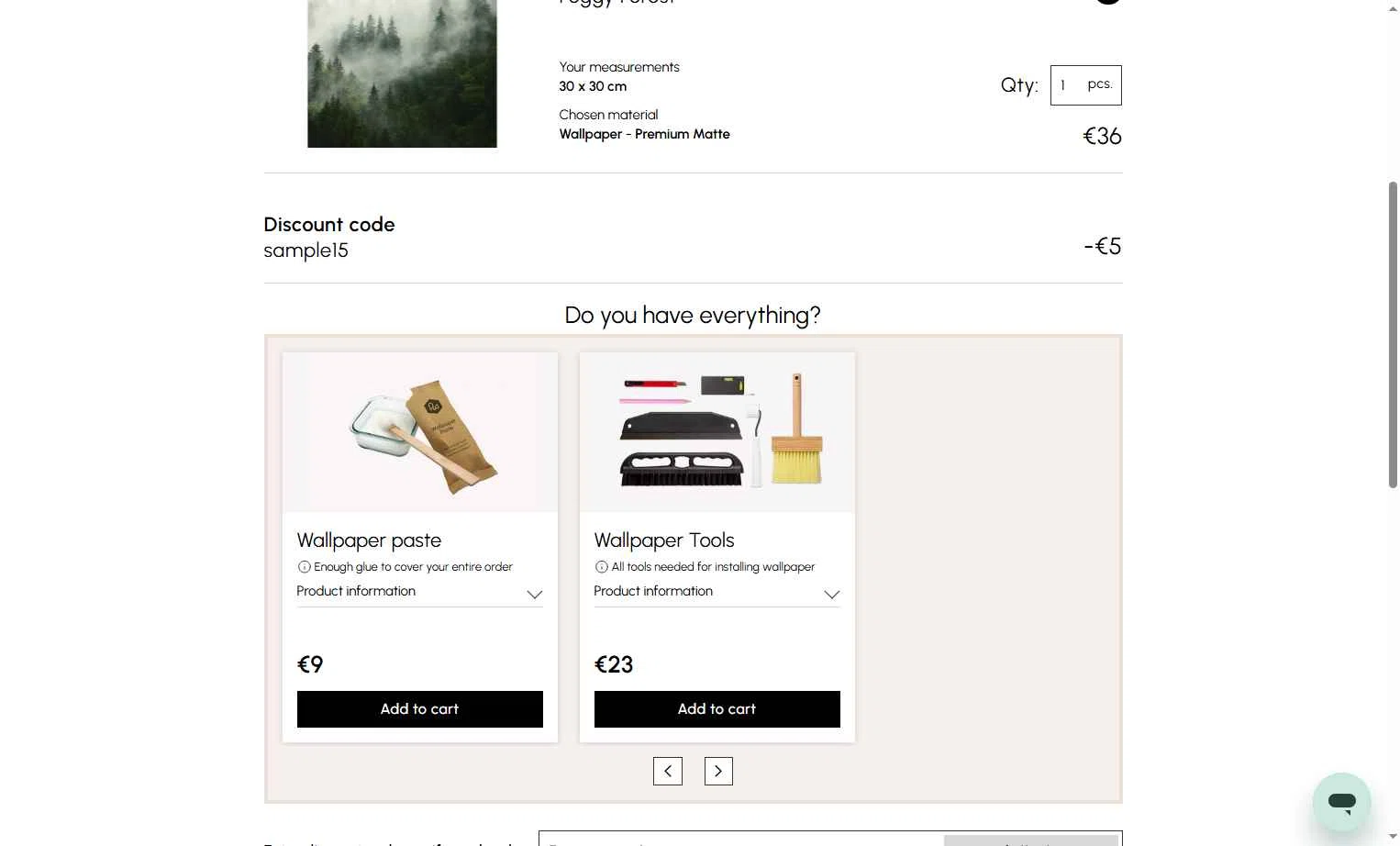 Photowall checkout page showing Photowall discount code box | Screenshot taken by SimplyCodes community member on Dec 6, 2025