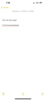 CYNTHIAHOFMANN coupon verification screenshot