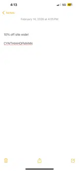 CYNTHIAHOFMANN coupon verification screenshot