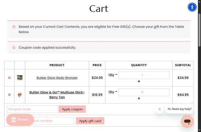 Physicians Formula checkout page showing Physicians Formula promo code box | Screenshot taken by SimplyCodes community member on May 24, 2025