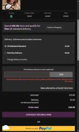 P9816 coupon verification screenshot
