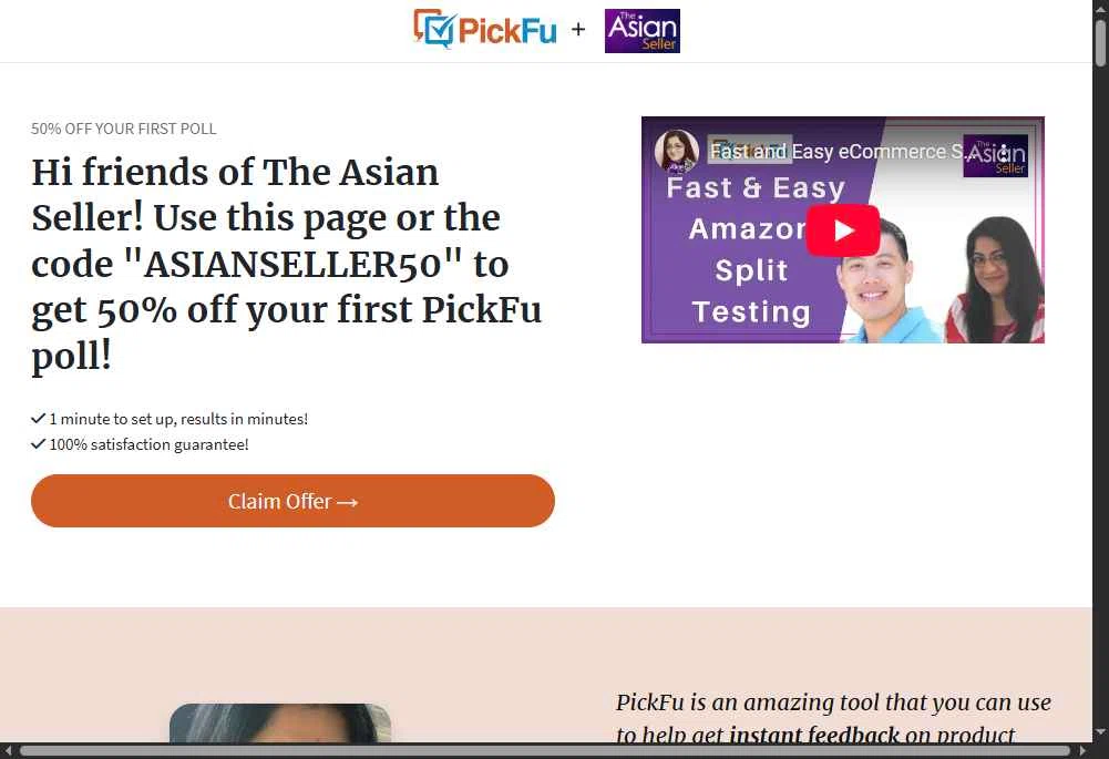 PickFu checkout page showing PickFu promo code box | Screenshot taken by SimplyCodes community member on Sep 10, 2025