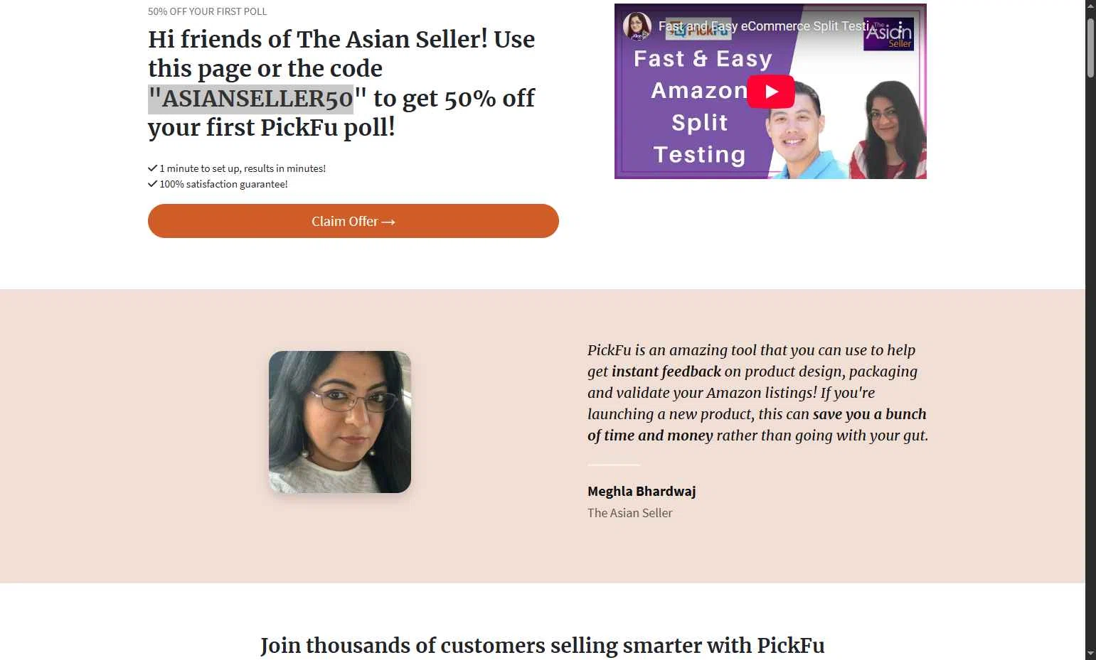 PickFu checkout page showing PickFu promo code box | Screenshot taken by SimplyCodes community member on Sep 13, 2025