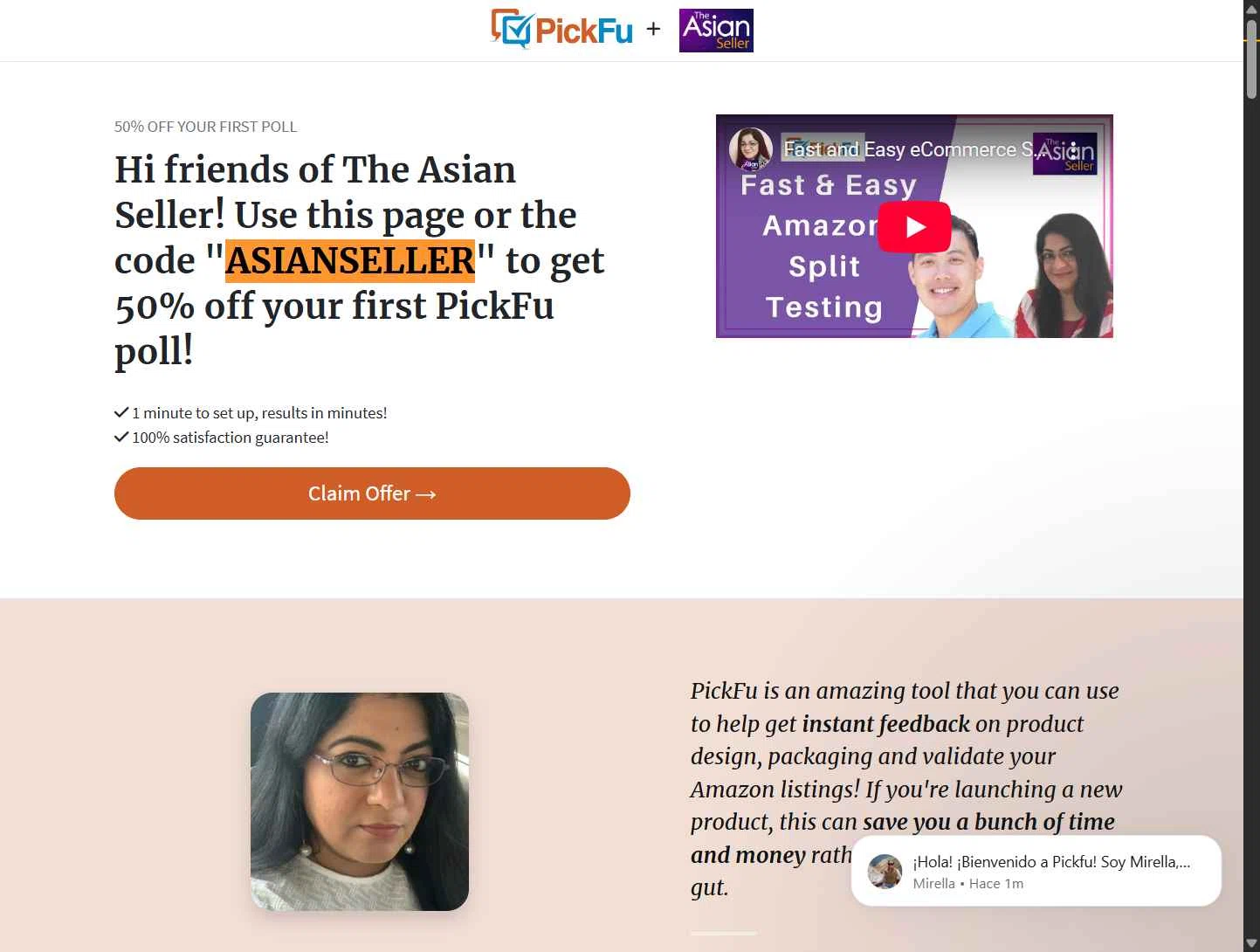 PickFu checkout page showing PickFu promo code box | Screenshot taken by SimplyCodes community member on Aug 26, 2025