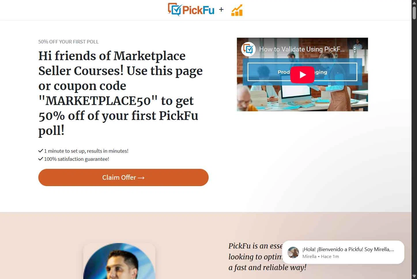 PickFu checkout page showing PickFu promo code box | Screenshot taken by SimplyCodes community member on Jul 14, 2025