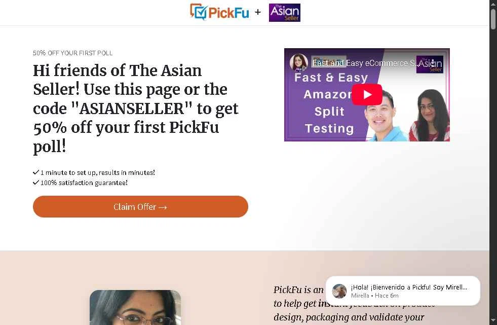 PickFu checkout page showing PickFu promo code box | Screenshot taken by SimplyCodes community member on Aug 18, 2025