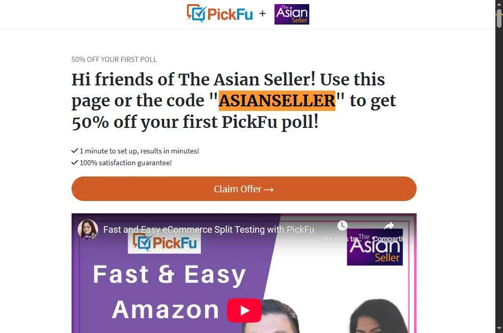 PickFu checkout page showing PickFu promo code box | Screenshot taken by SimplyCodes community member on Aug 18, 2025