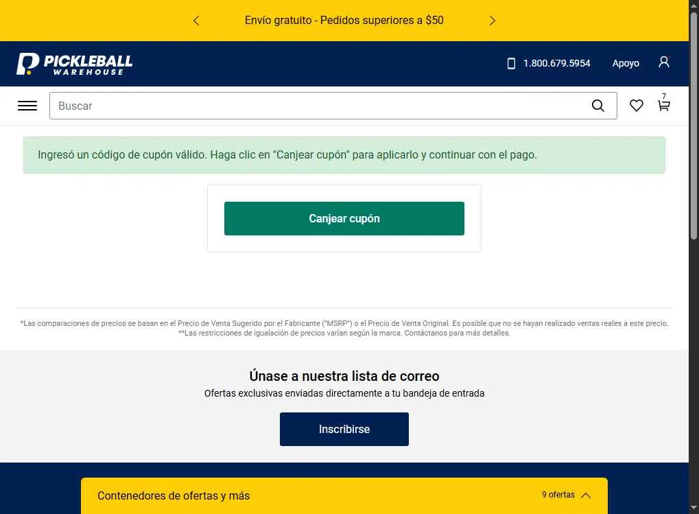 Pickleball Warehouse checkout page showing Pickleball Warehouse discount code box | Screenshot taken by SimplyCodes community member on Oct 22, 2025