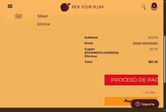 Pick Your Plum checkout page showing Pick Your Plum discount code box | Screenshot taken by SimplyCodes community member on Jul 23, 2025