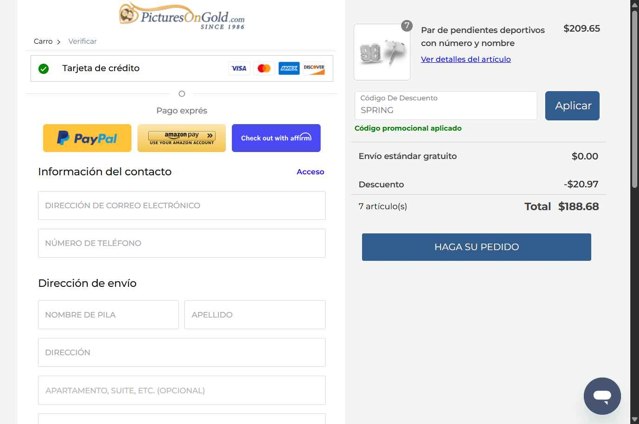 PicturesOnGold checkout page showing PicturesOnGold promo code box | Screenshot taken by SimplyCodes community member on Aug 31, 2025