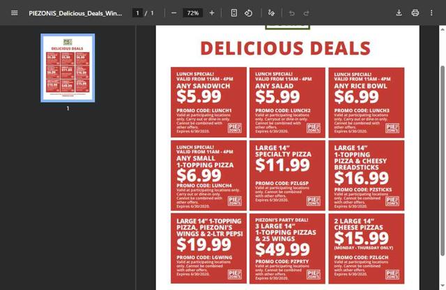 PieZoni's checkout page showing PieZoni's coupon code box | Screenshot taken by SimplyCodes community member on Jul 27, 2025