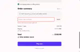 WELCOME10 coupon verification screenshot