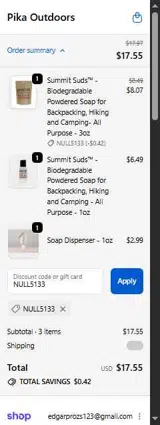 NULL5133 coupon verification screenshot