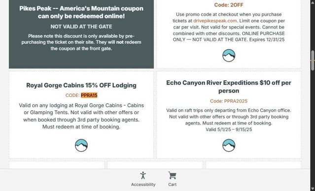 Pikes Peak checkout page showing Pikes Peak discount code box | Screenshot taken by SimplyCodes community member on Sep 4, 2025