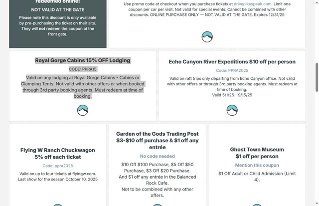 Pikes Peak checkout page showing Pikes Peak discount code box | Screenshot taken by SimplyCodes community member on Aug 31, 2025