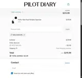 Pilot Diary coupon verification screenshot