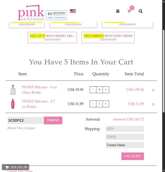 Pink checkout page showing Pink coupon code box | Screenshot taken by SimplyCodes community member on Aug 6, 2025