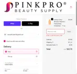 PinkPro Beauty Supply coupon verification screenshot