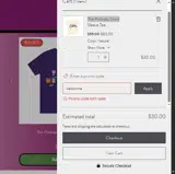welcomme coupon verification screenshot