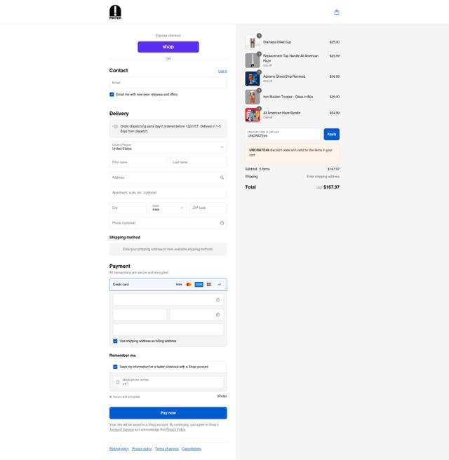 Pinter checkout page showing Pinter discount code box | Screenshot taken by SimplyCodes community member on Sep 4, 2025