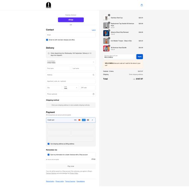 Pinter checkout page showing Pinter discount code box | Screenshot taken by SimplyCodes community member on Sep 8, 2025