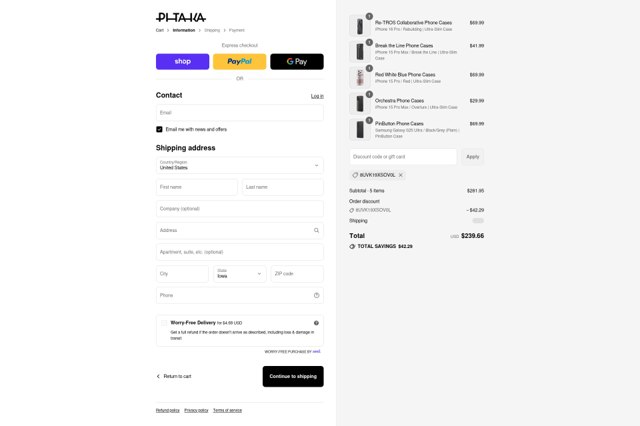 Pitaka checkout page showing Pitaka discount code box | Screenshot taken by SimplyCodes community member on Aug 28, 2025
