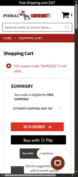 SAVE2026 coupon verification screenshot