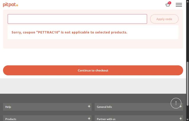 PitPat checkout page showing PitPat discount code box | Screenshot taken by SimplyCodes community member on Aug 29, 2025