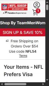 Pittsburgh Steelers coupon verification screenshot