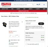 Pittsburgh Steelers coupon verification screenshot