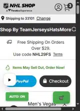 NHL50FREE coupon verification screenshot