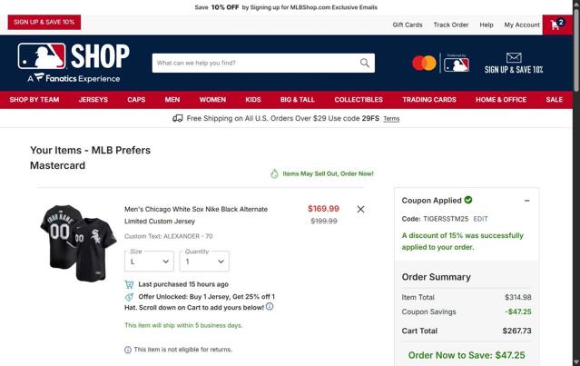 Pittsburgh Pirates checkout page showing Pittsburgh Pirates promo code box | Screenshot taken by SimplyCodes community member on Sep 7, 2025