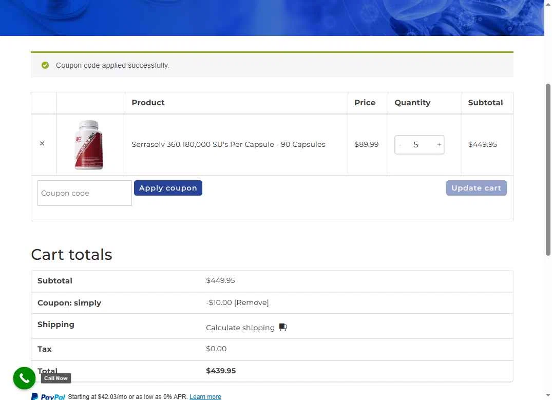 Pivotal Health Products checkout page showing Pivotal Health Products promo code box | Screenshot taken by SimplyCodes community member on Dec 22, 2025