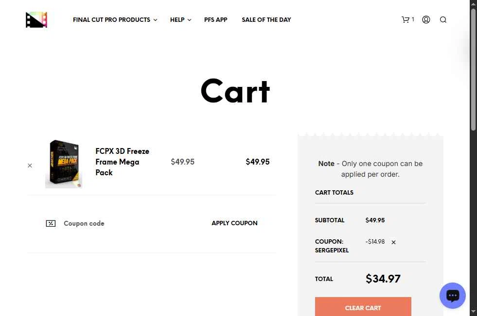 Pixel Film Studios checkout page showing Pixel Film Studios discount code box | Screenshot taken by SimplyCodes community member on Dec 27, 2025