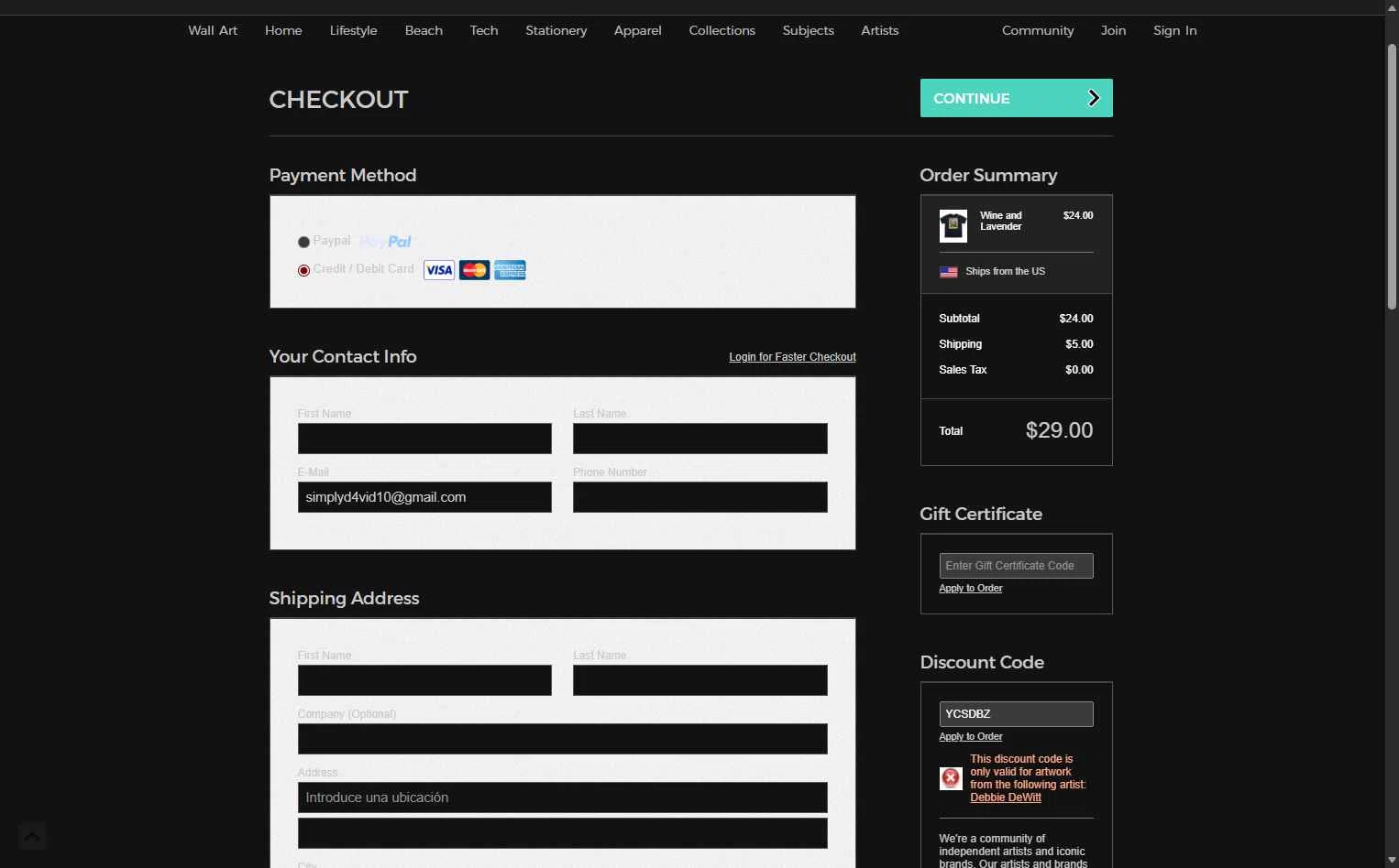 Pixels checkout page showing Pixels discount code box | Screenshot taken by SimplyCodes community member on Jan 6, 2026