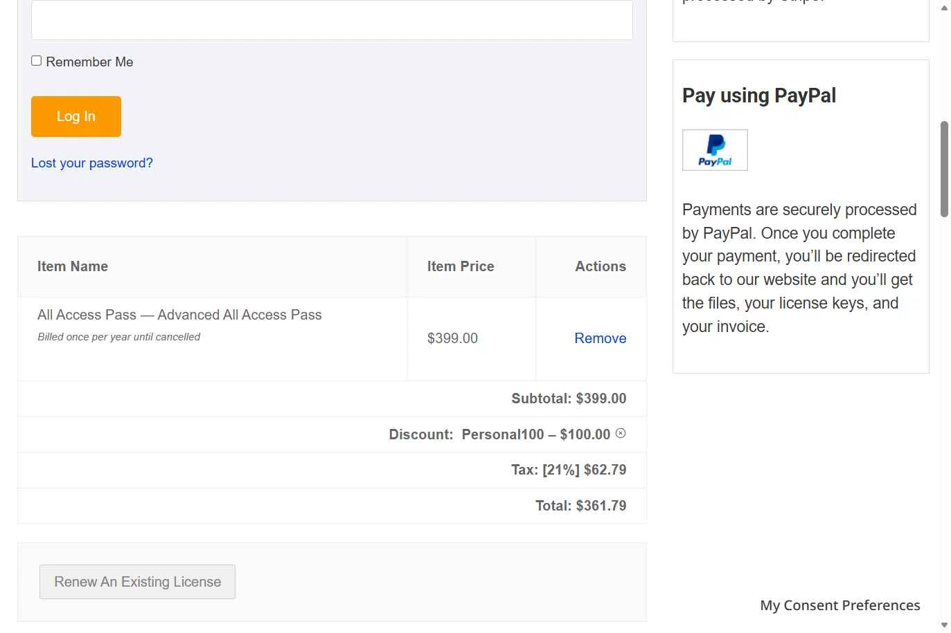 Pixel Your Site checkout page showing Pixel Your Site coupon code box | Screenshot taken by SimplyCodes community member on Dec 19, 2025